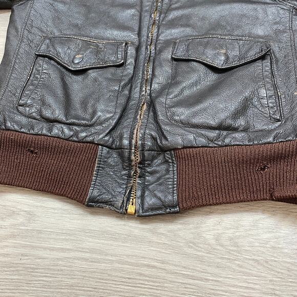 True Vintage 50s 60s Aviator Bomber Flight Jacket Talon Zipper Men's L - Picture 8 of 10